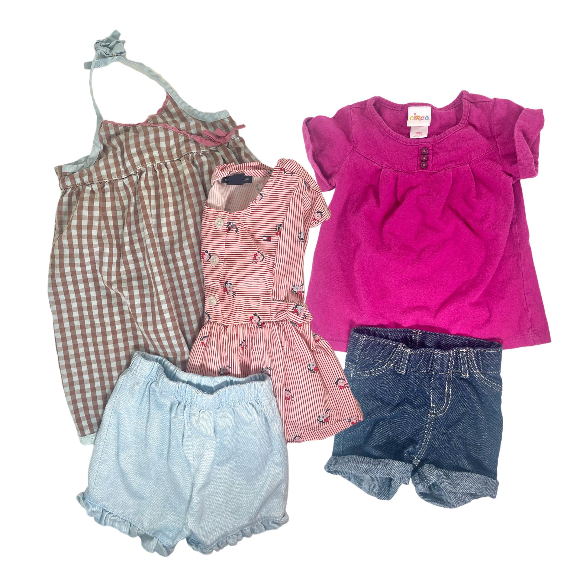 Baby Toddler Girls 18 Months 9 Piece Bundle Tops, Bottoms, Dresses, Jeans
