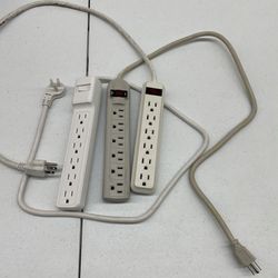 6-Outlet Power Strip Bundle – 3 Surge Protectors with Switches