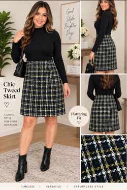 Chic Tweed A-Line. Skirt