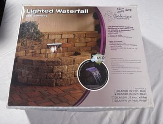 Gardenique Lighted Waterfall LED Spillway – 14” Blue (New)