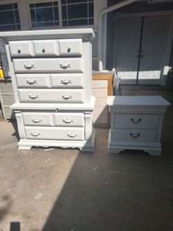White Dresser and Nightstand