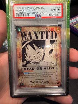 One Piece Op13 Luffy wanted poster psa 10