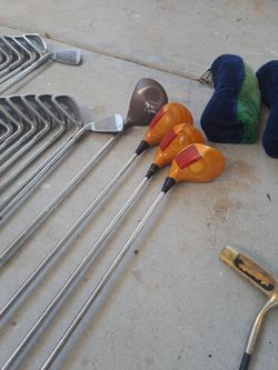 Golf clubs and bag