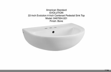 Standard EVOLUTION 22-Inch Evolution 4-Inch Centerset Pedestal Sink Top Model: 0467004.021