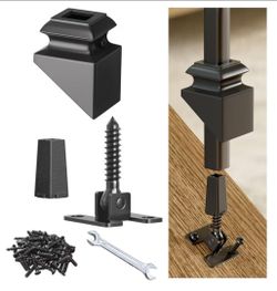 (Brand New in Box) 
Antsky 20P Adjustable Height and Angle Stainless Steel Connectors with Angled Shoes for Easy Installation of 1/2" Deck Stair Hollo