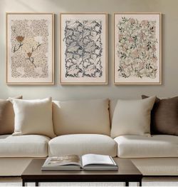 William morris Floral Botanical Wall Art set of 3(16x24)