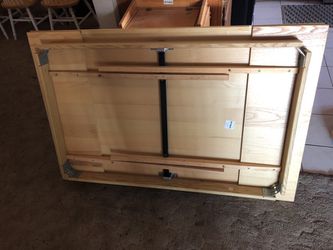 Kitchen table drafting table and large cabinet