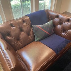 Ethan Allen Anderson Leather Loveseat