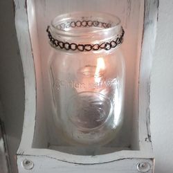Old Vintage Scoop Mason Jar light 