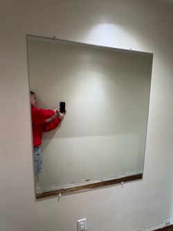 Large Frameless Wall Mirror