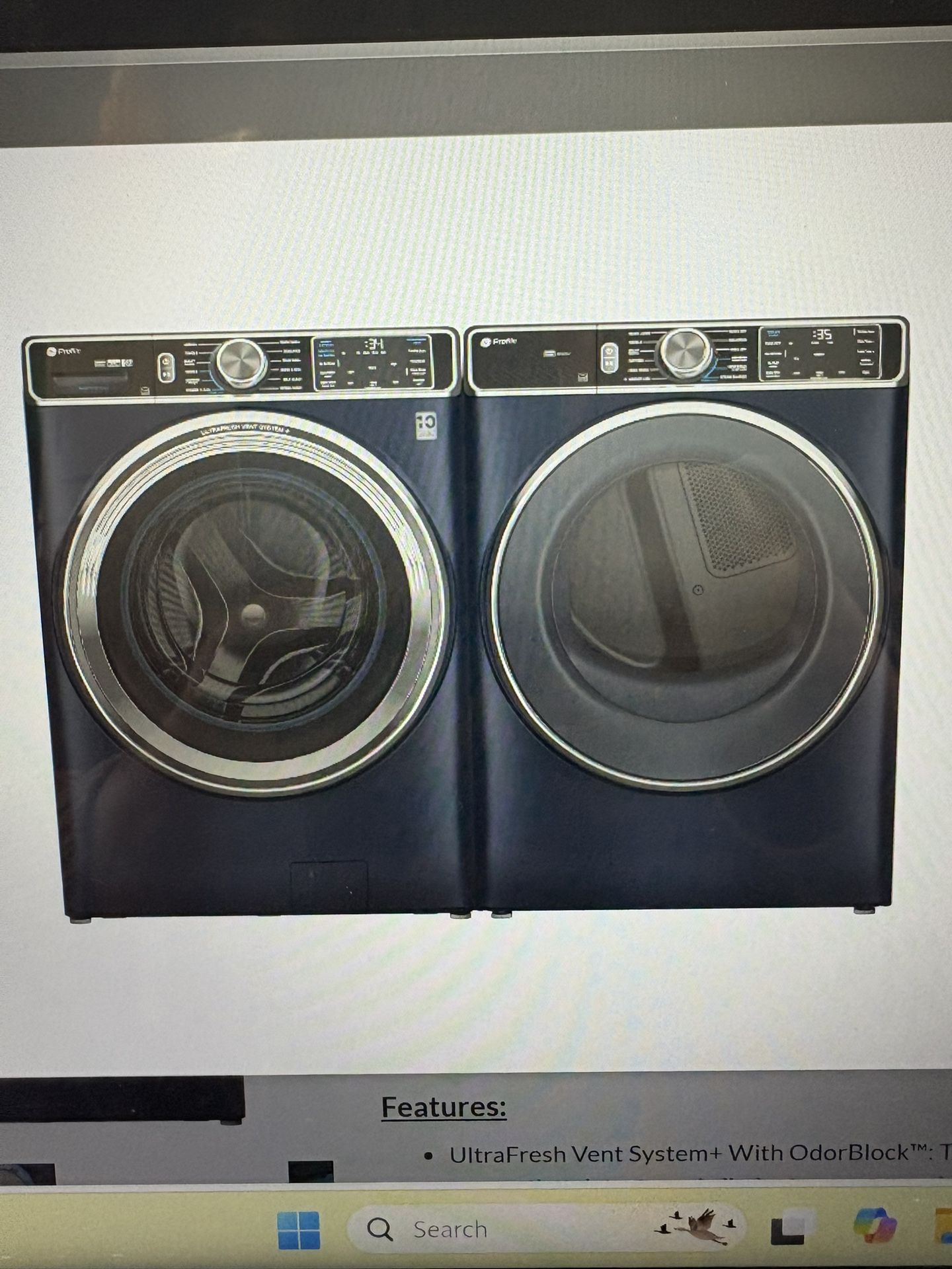 GE Front Load Washer And Dryer Set In Blue 👻