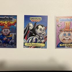 3 Metal Card Garbage Pail Kids Sketch Card Set 