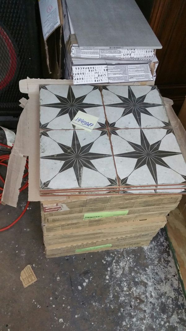 Kings Star Nero Encaustic 17 5 8 In X Ceramic Floor And Kings Star Nero Encaustic 17 5 8 In X Ceramic Floor And Wall Tile 100sqft