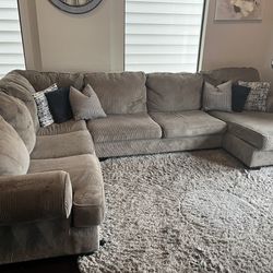 U Shaped Gray Sectional Sofa