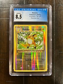 Raichu Evolutions Reverse Holo Card 36/108 CGC 8.5 NM-MT Pokemon XY Evolutions
