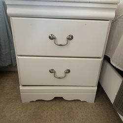 3 piece White bed frame,dresser, and nightstand