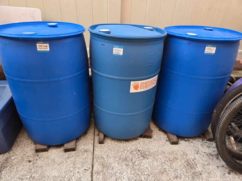 3 PLASTIC WATER DRUMS
