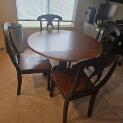 Brown With Black Trim 4 Seat Dining Table