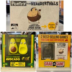 Party Games Poetry For Neanderthals - Throw Throw Avocado - Really Loud Librarians Bundle Only $7.99 Each 