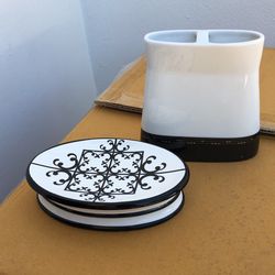 Soap and toothbrush holder
