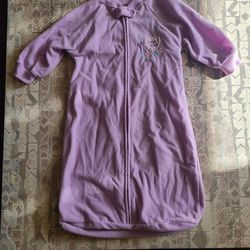 Child of Mine Carters Purple Fleece Embroidered Zip Up Sleep Sack Size 0-9m