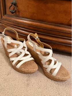 White Wedge Sandals