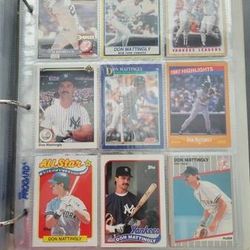 Don Mattingly Baseball CARD COLLECTION VARIOUS YEARS AND BRANDs