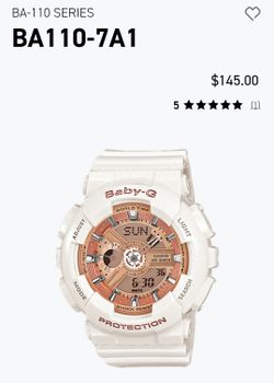 CASIO BABY-G 5338 BA-110 WHITE Pink GOLD Shock Resist Need A New Battery