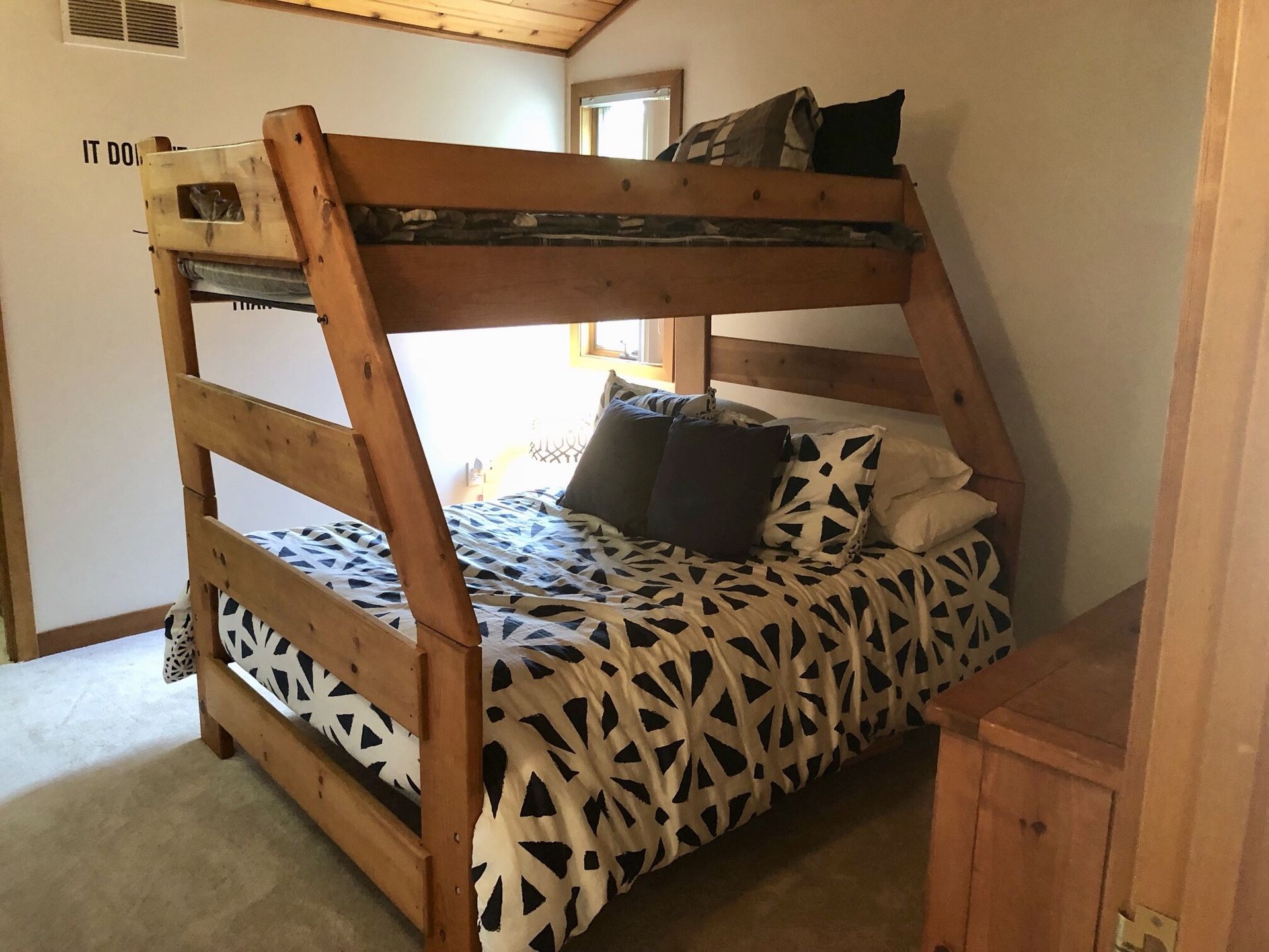 Bedroom Set: Bunk Beds, Bookshelf, Dresser, & Mirror