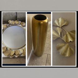 Gold Ginkgo Leaf Home Decor Set