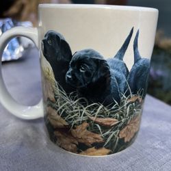 Lab Puppies Mug 2003 Vintage  Perfect Condition 