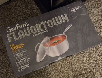 Guy Fieri's Flavortown 3.2 Qt. Stainless Steel Saucepan with Lid ((new))