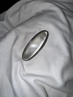 Antique Victorian Mother of Pearl Sterling Silver Large Oval Shaped Brooch Pin 