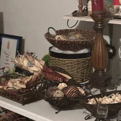 alot of home decorations prices 5 to 10 take 5 items get one free candle holder wall sconces table lamp flower vase easter decorations wicker basket a