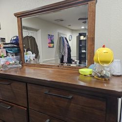 For Sale: Solid Wood Dresser with Miror - $250