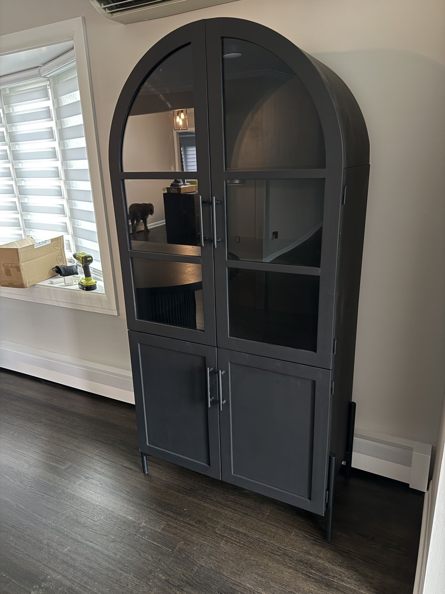 Amira Wood and Metal Arch Display Cabinet