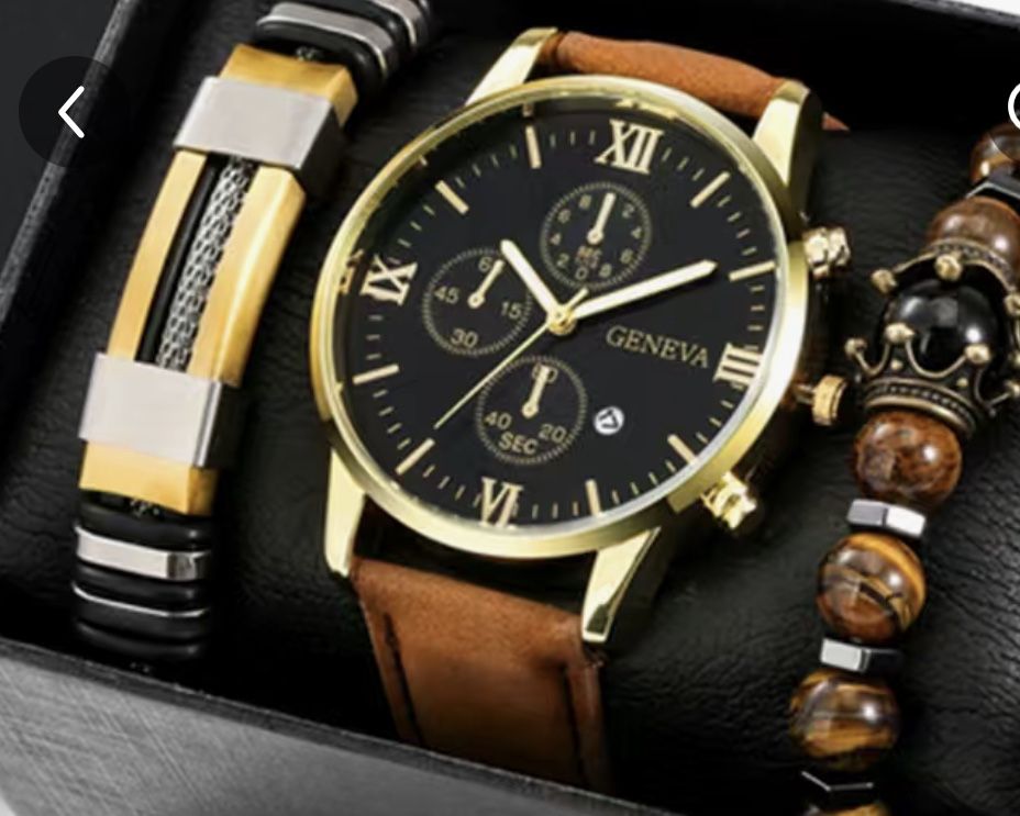 New Mens Watch Bracelet Combo