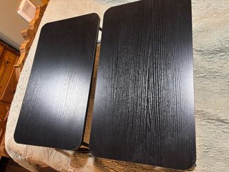 Black Wood-Grain Folding Lap Desks / Bed Trays (set of two)