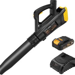 Leaf Blower, Lightweight Cordless Leaf Blower with 2 Battery & Charger for Lawn Care, Electric 20V Battery Powered Leaf Blower for Leaf/Snow/Dust Blow