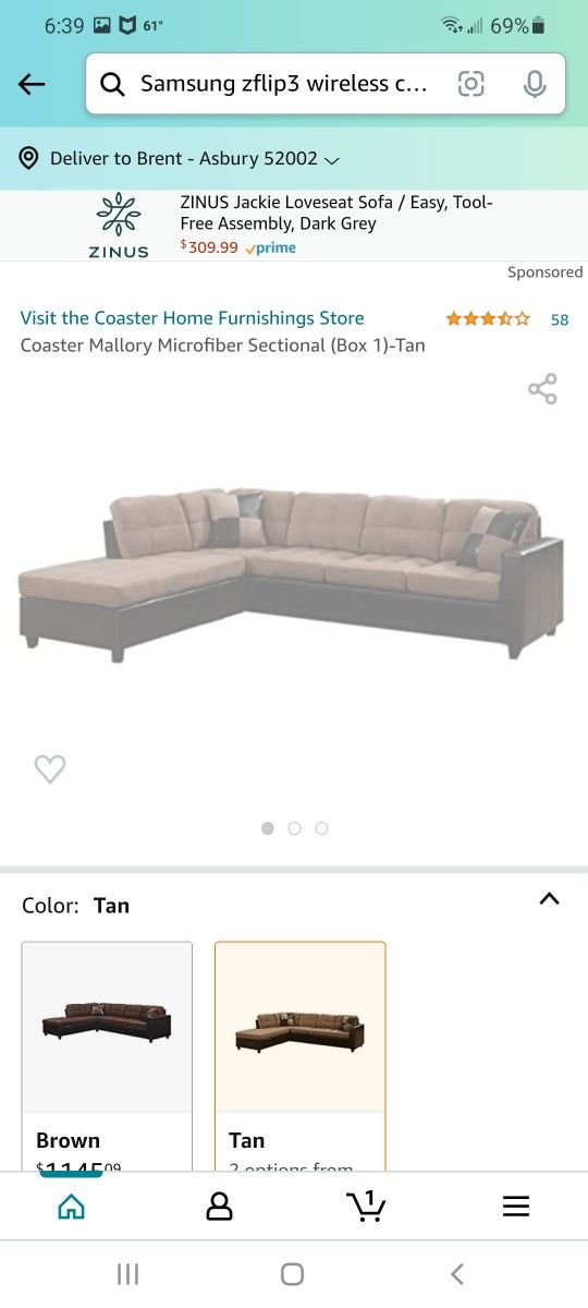 Mallory Coaster Sectional 