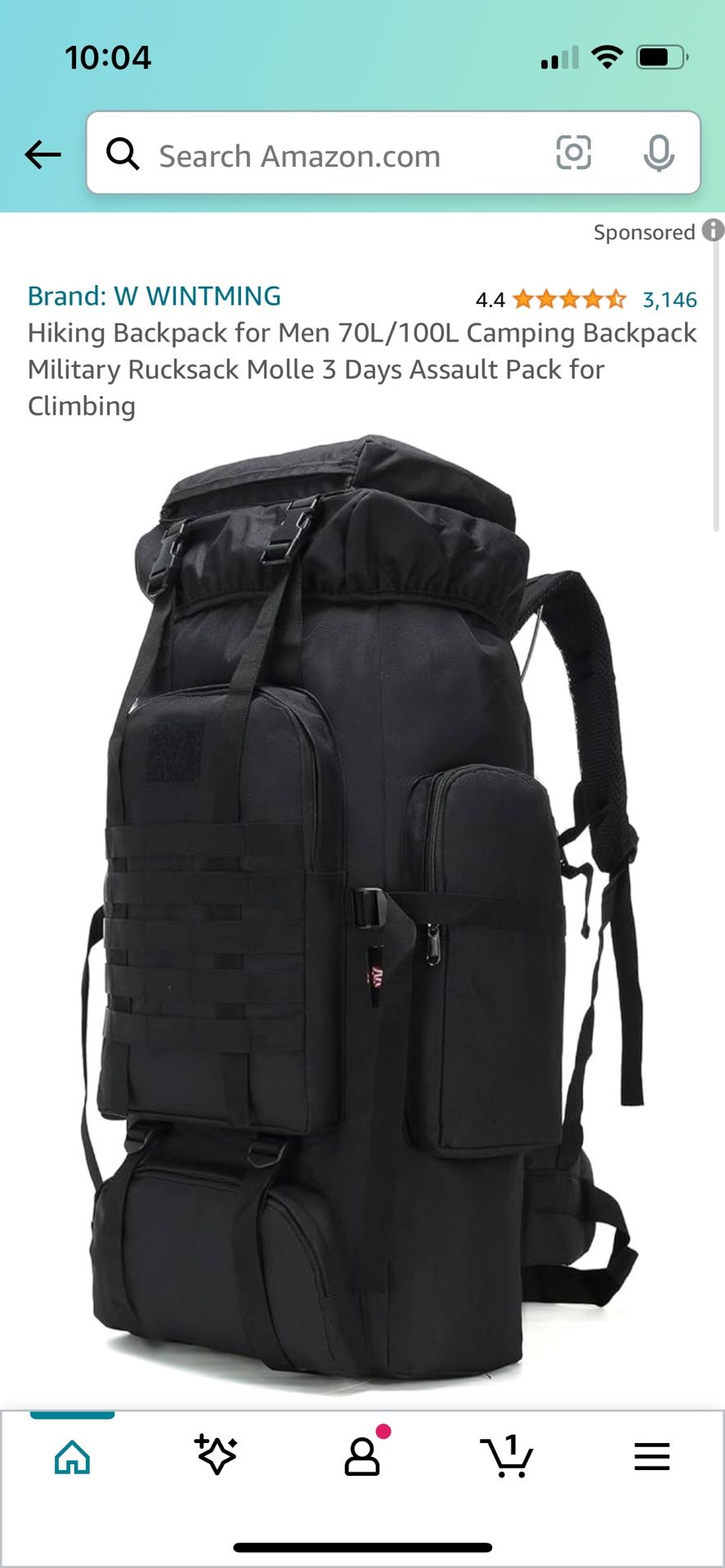 WINTMING 70/100L Backpacking Backpack