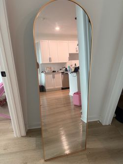 Gold Arched Full Length Floor Mirror