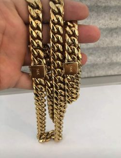 Cuban set Gold Plated 14K Does not loses color