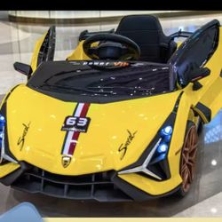 🟡🟡 AVAILABLE ON CHRISTMAS EVE 🎄 !!BRAND NEW 12V LUXURY REMOTE CONTROL Electric Kid Ride On Car Power Wheels Lamborghini FKP 37 with LED lights, sci