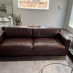 Restoration Hardware Collins Leather Sofa