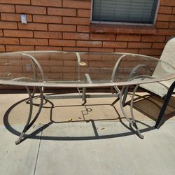 Oval Glass Garden Table