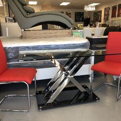 New Glass Top Table/chrome Legs 51x32x29”H K Furniture And More 5513 8th Street W Suite 10 Lehigh 