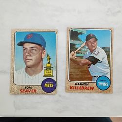 1968 TOPPS Baseball Cards: Seaver and Killebrew