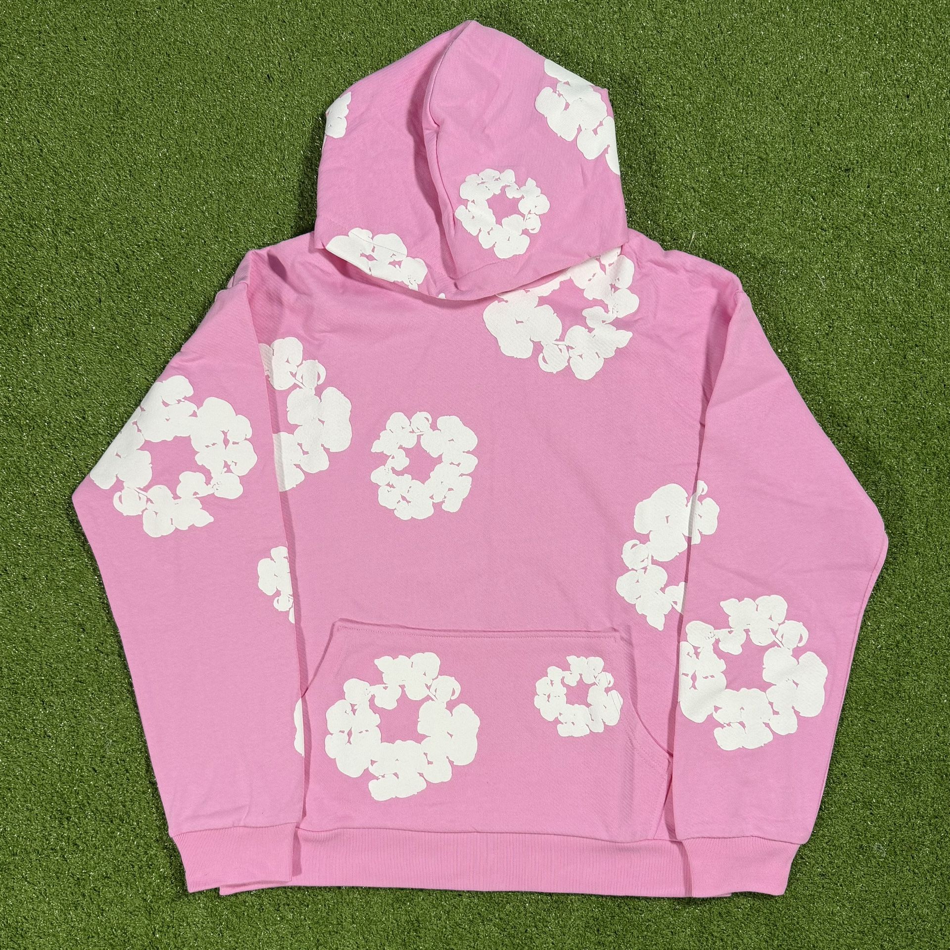 Pink Denim Tear Hoodie 
