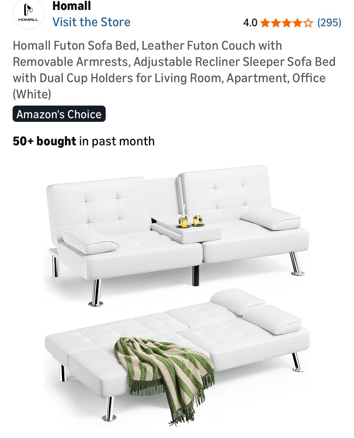 Brand New White Futon